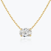 0.25-1.0ct Oval Cut Solitaire Moissanite Diamond Necklace 2